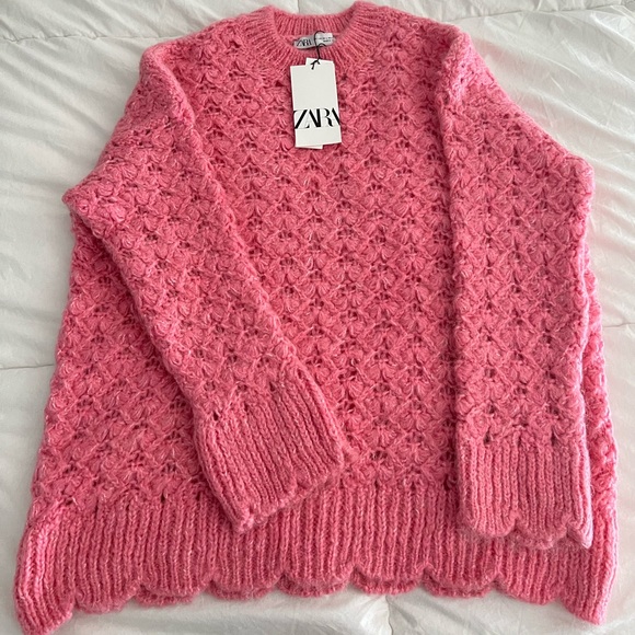never worn, tags on zara pink knit sweater💗 - Picture 1 of 5